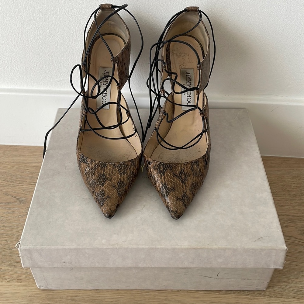 Jimmy Choo- Lace Up Heels- 38
